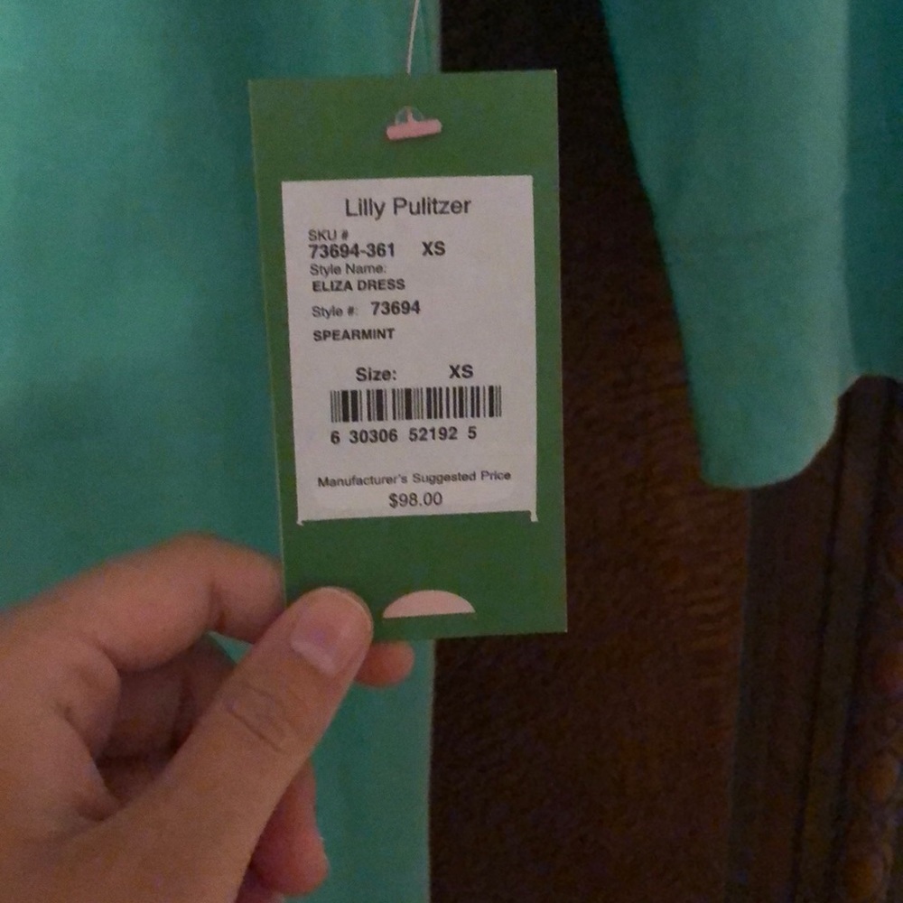 lilly pulitzer eliza dress in spearmint - Picture 2 of 2
